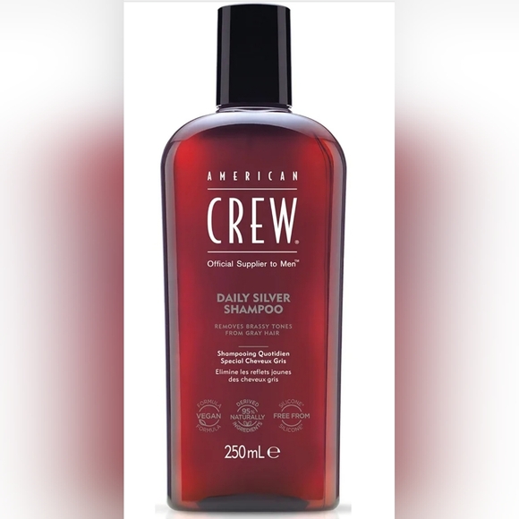 TWO American Crew Men's Shampoo, Daily Silver, Removes Brassy Tones 250ml - Picture 2 of 8
